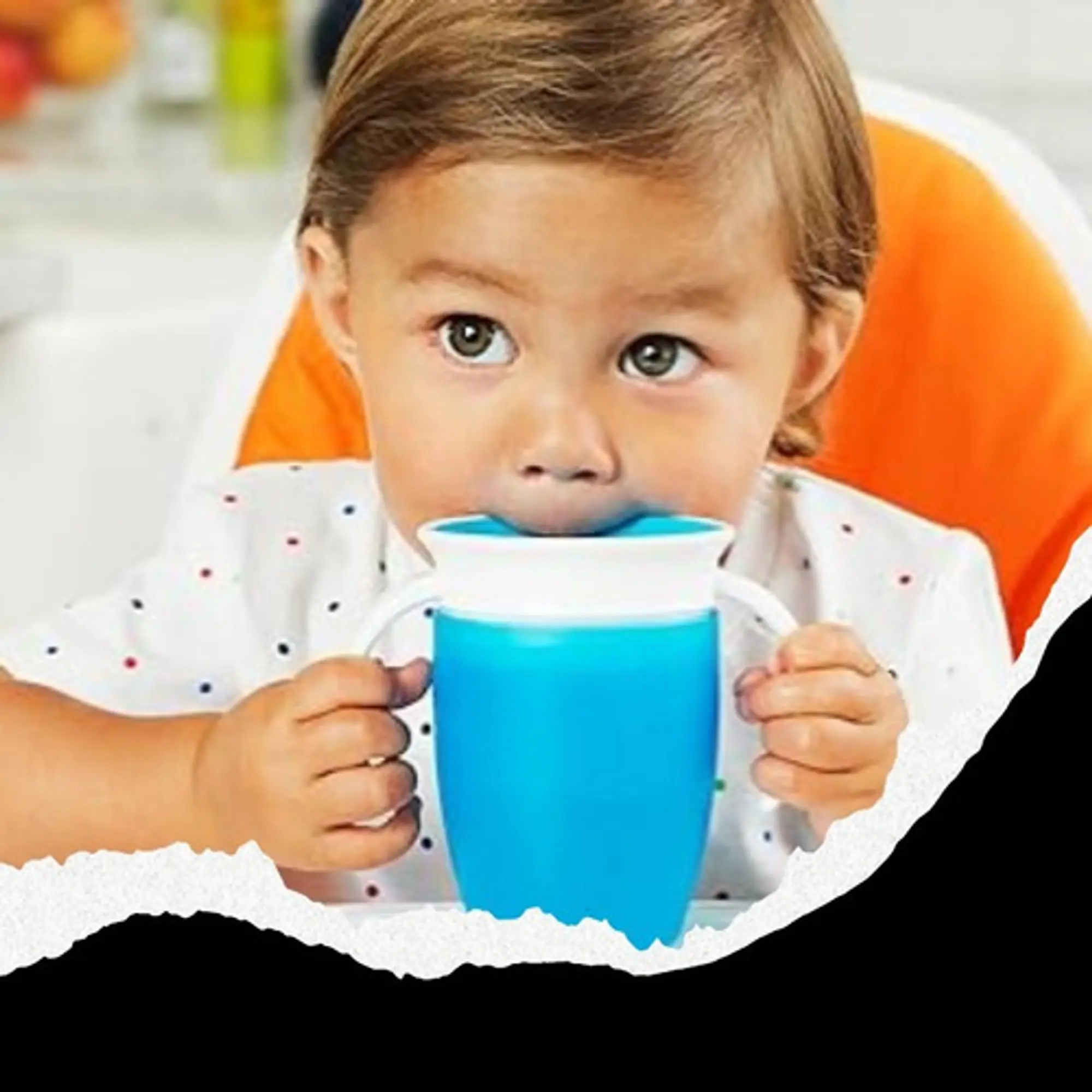 Vaso Antiderrame Bebe 360° Vaso Con Agarradera color azul 2