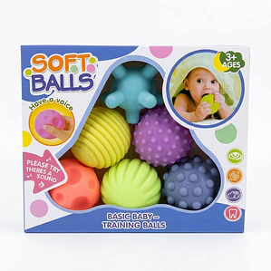 Set 6 Pelotas Sensoriales Didácticas Para Bebé Con Texturas