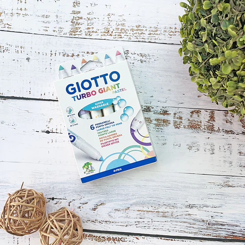 SET MARCADORES GIOTTO TURBO GIANT PASTEL 6 COLORES