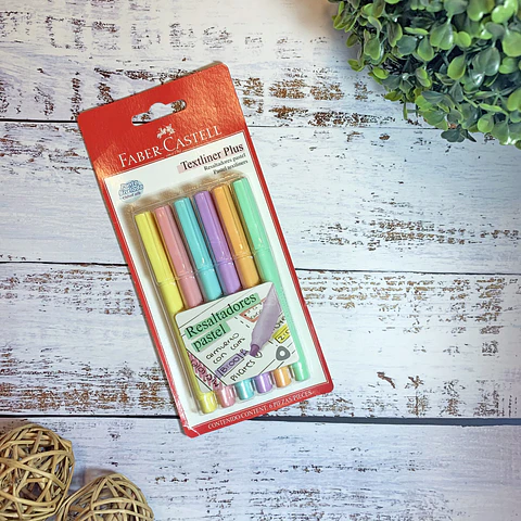 SET DESTACADOR TEXTLINER PLUS PASTEL FABER-CASTELL 6UN