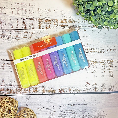 SET DESTACADORES TEXTLINER 1546 PASTEL 8 COLORES FABER-CASTELL