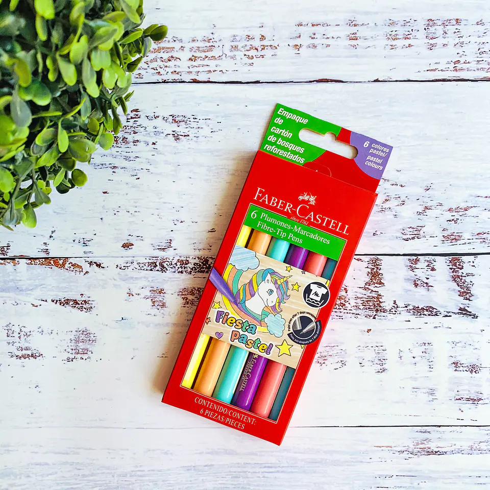 SET MARCADOR FABER-CASTELL FIESTA PASTEL 6 UN 1
