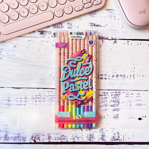 SET 10 LAPICES DE COLORES "DULCE PASTEL" - MOOVING