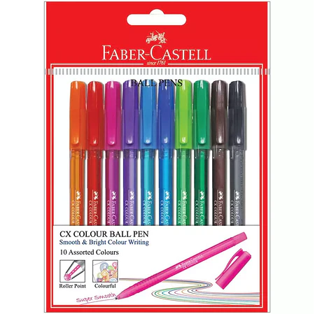 SET BOLIGRAFOS CX 10 COLORES - FABER-CASTELL