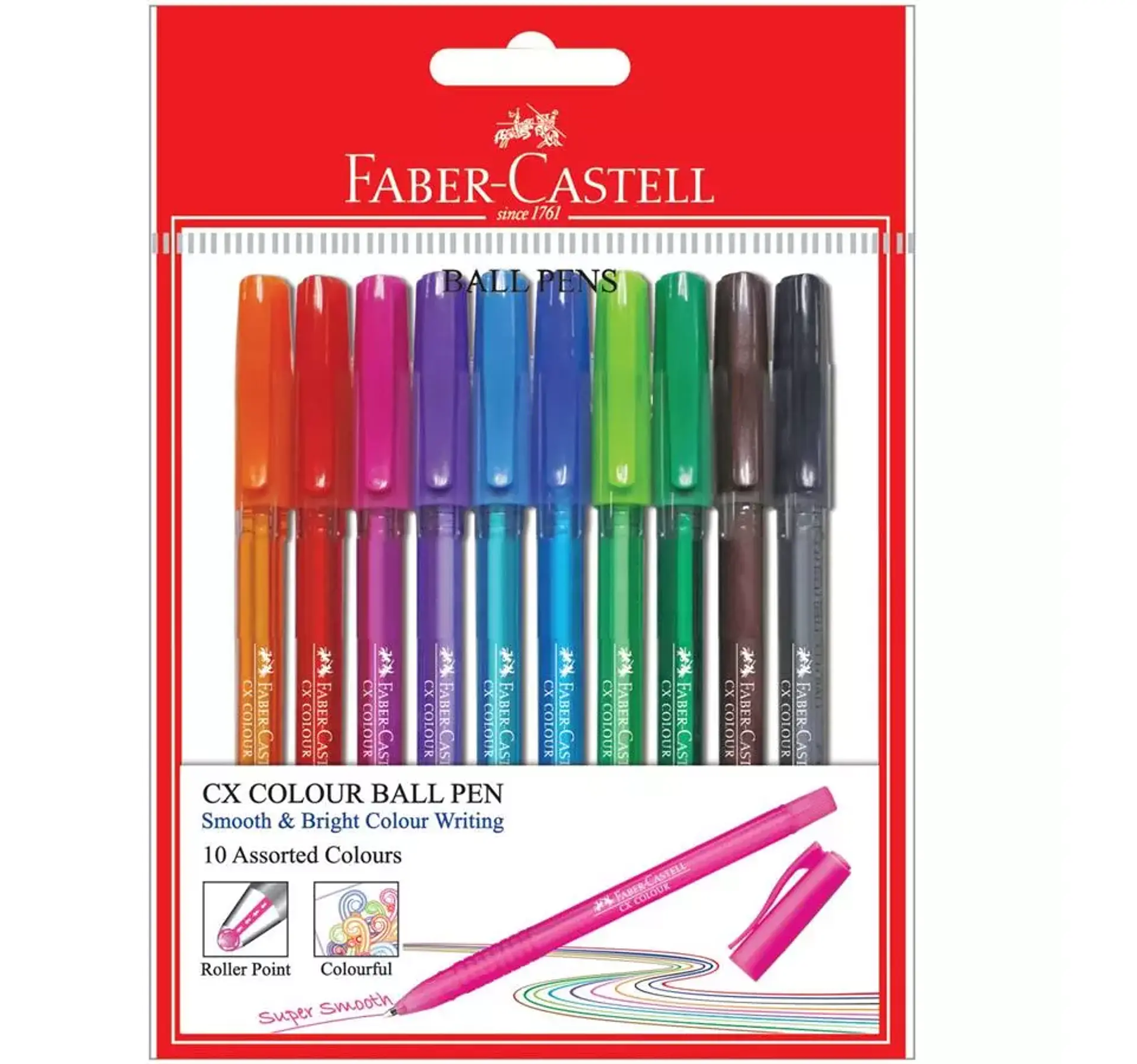 SET BOLIGRAFOS CX 10 COLORES - FABER-CASTELL 1