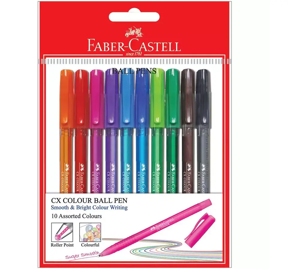SET BOLIGRAFOS CX 10 COLORES - FABER-CASTELL 1