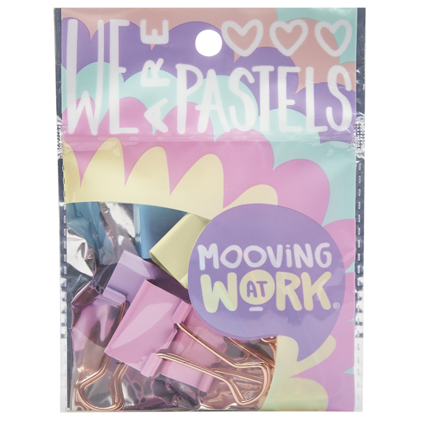 CLIPS APRETADORES TONOS PASTELES 25MM 6 UN. - MOOVING 1