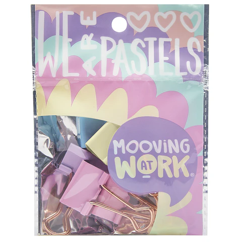 CLIPS APRETADORES TONOS PASTELES 25MM 6 UN. - MOOVING
