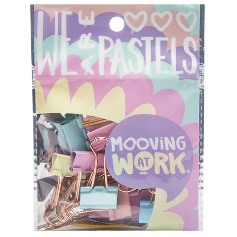 CLIPS APRETADORES TONOS PASTELES 19MM 12UN. - MOOVING