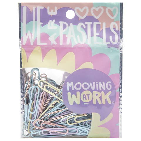 CLIP COLORES PASTELES / ROSE GOLD 33MM  60UN. - MOOVING