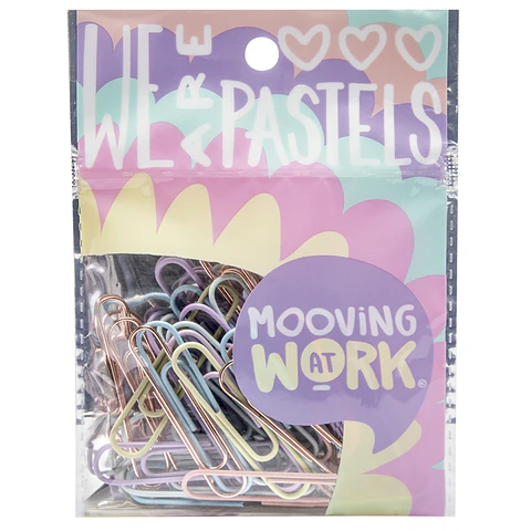 CLIP COLORES PASTELES / ROSE GOLD 50MM  25UN. - MOOVING