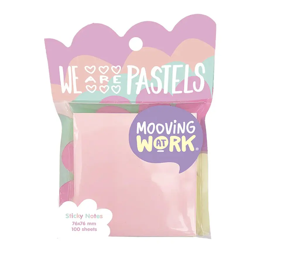 NOTAS ADHESIVAS 76x76 100UN ROSA PASTEL - MOOVING 1