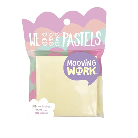 NOTAS ADHESIVAS 76X76 100UN AMARILLO PASTEL - MOOVING