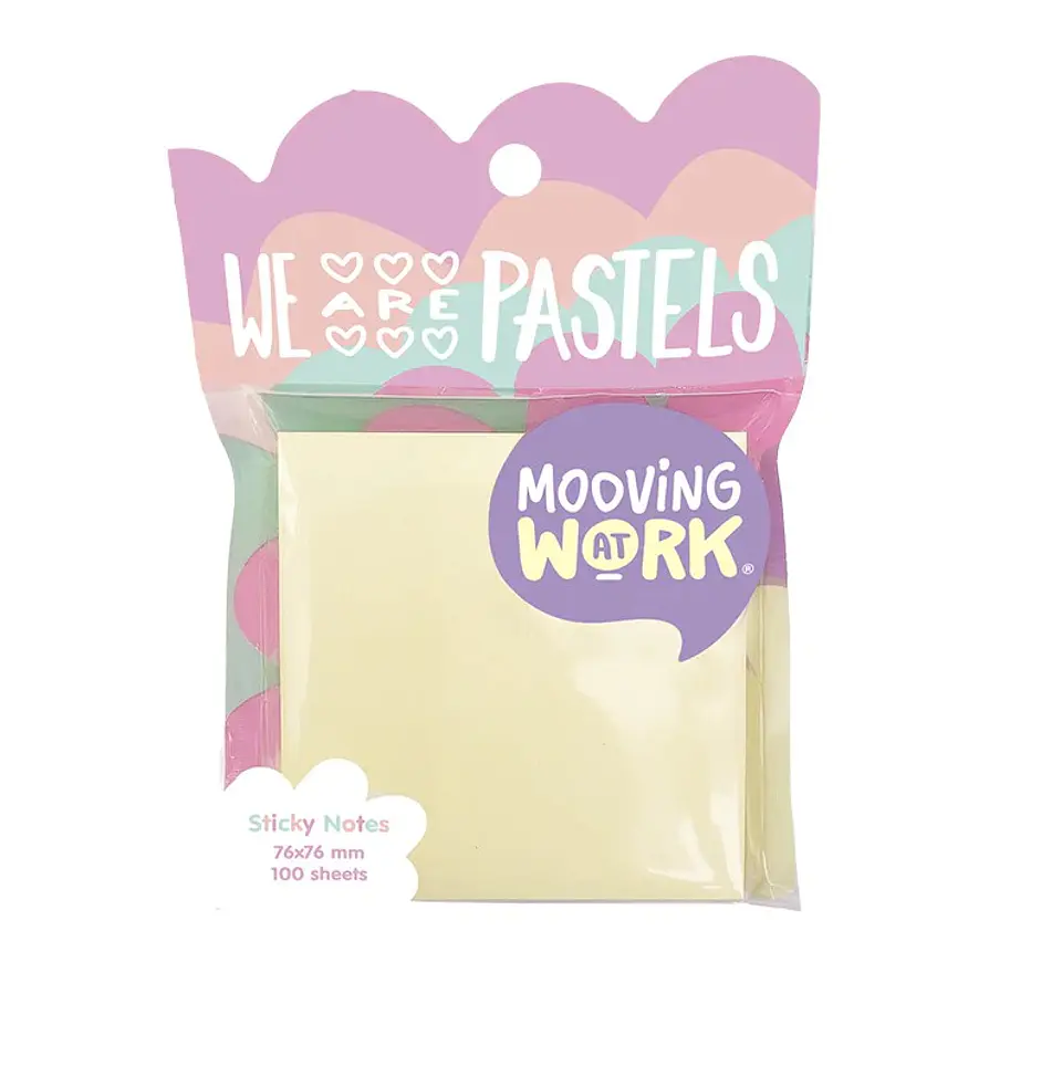 NOTAS ADHESIVAS 76X76 100UN AMARILLO PASTEL - MOOVING 1