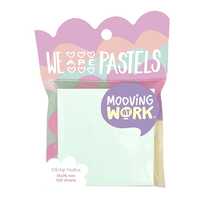 NOTAS ADHESIVAS 76X76 100UN VERDE PASTEL - MOOVING