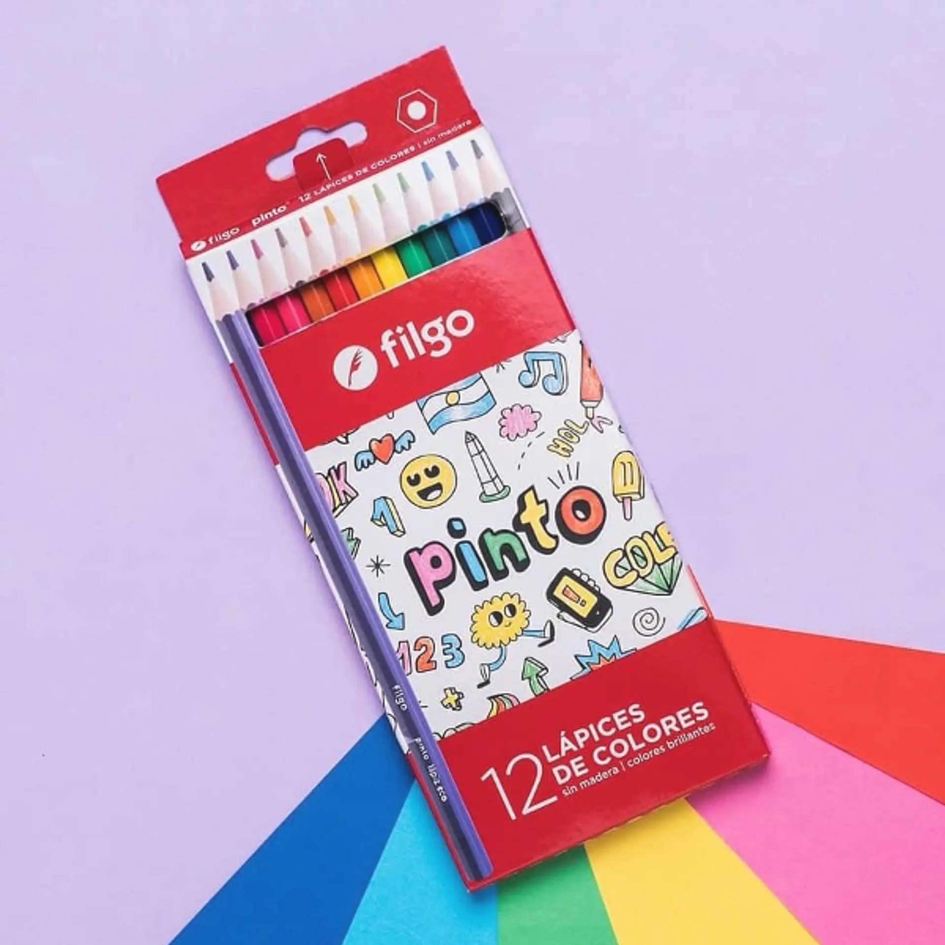 SET DE LAPICES 12 COLORES RESINA PINTO - FILGO 1