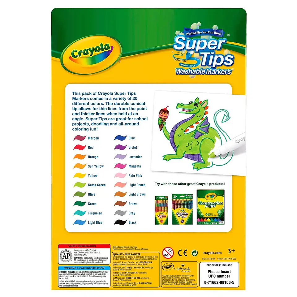 MARCADOR LAVABLE CRAYOLA SUPER TIPS 20UN - CRAYOLA 3