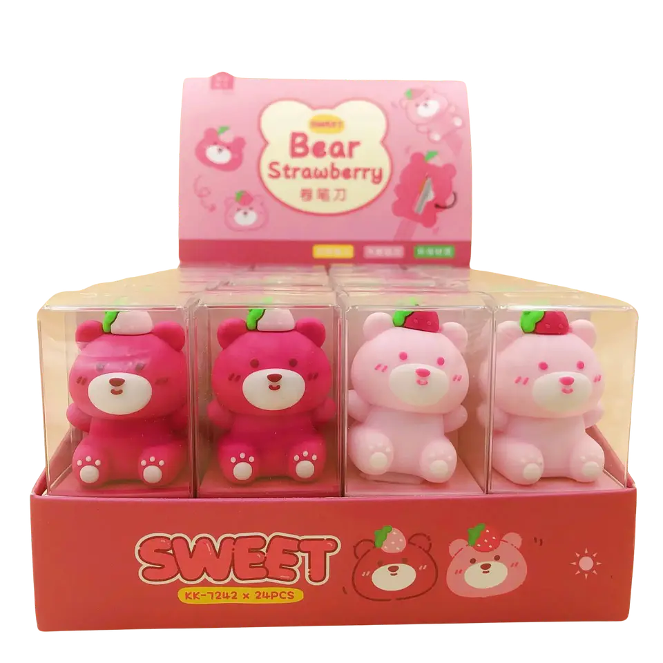 SACAPUNTA KAWAII 3D OSITO STRAWBERRY  3