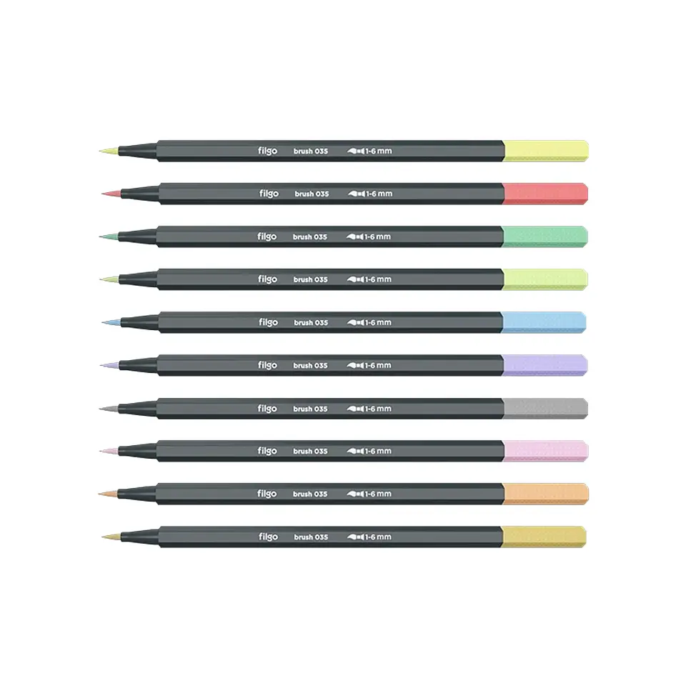 SET 10 MARCADORES BRUSH PEN 035 PASTEL - FILGO 2
