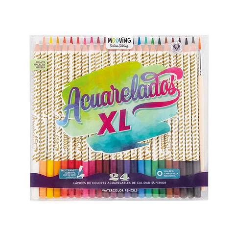 SET 24 LAPICES DE COLORES "ACUARELADOS XL" - MOOVING