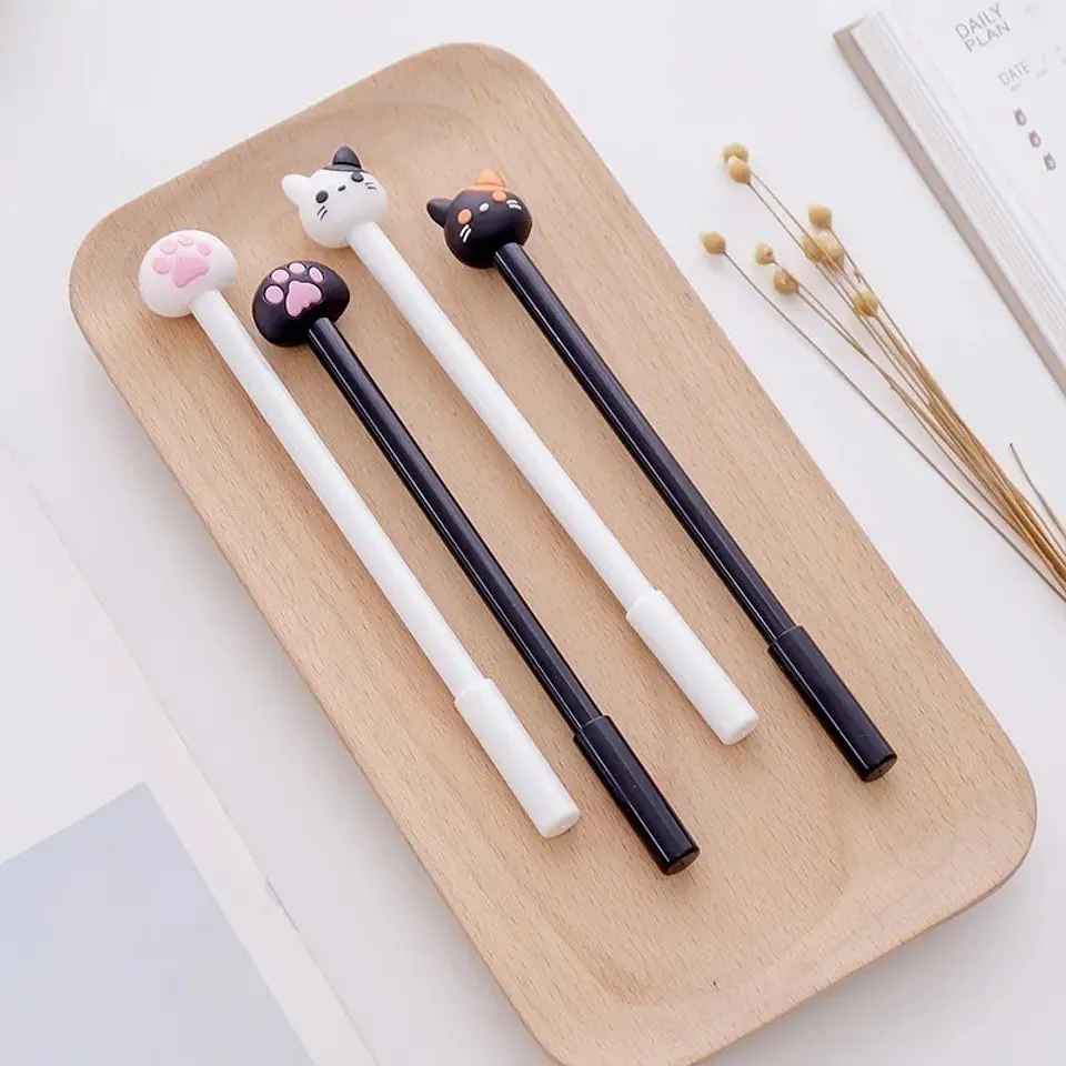 LAPIZ GEL TINTA NEGRA GATITO KAWAII 1