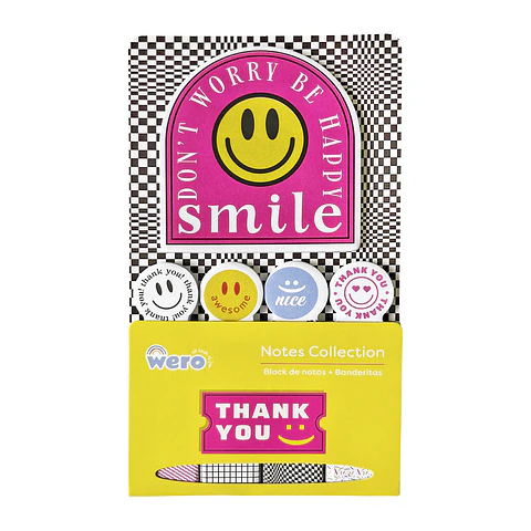 SET NOTAS ADHESIVAS + BANDERITAS "THANK YOU" - WERO