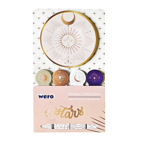 SET NOTAS ADHESIVAS + BANDERITAS "STARS" - WERO