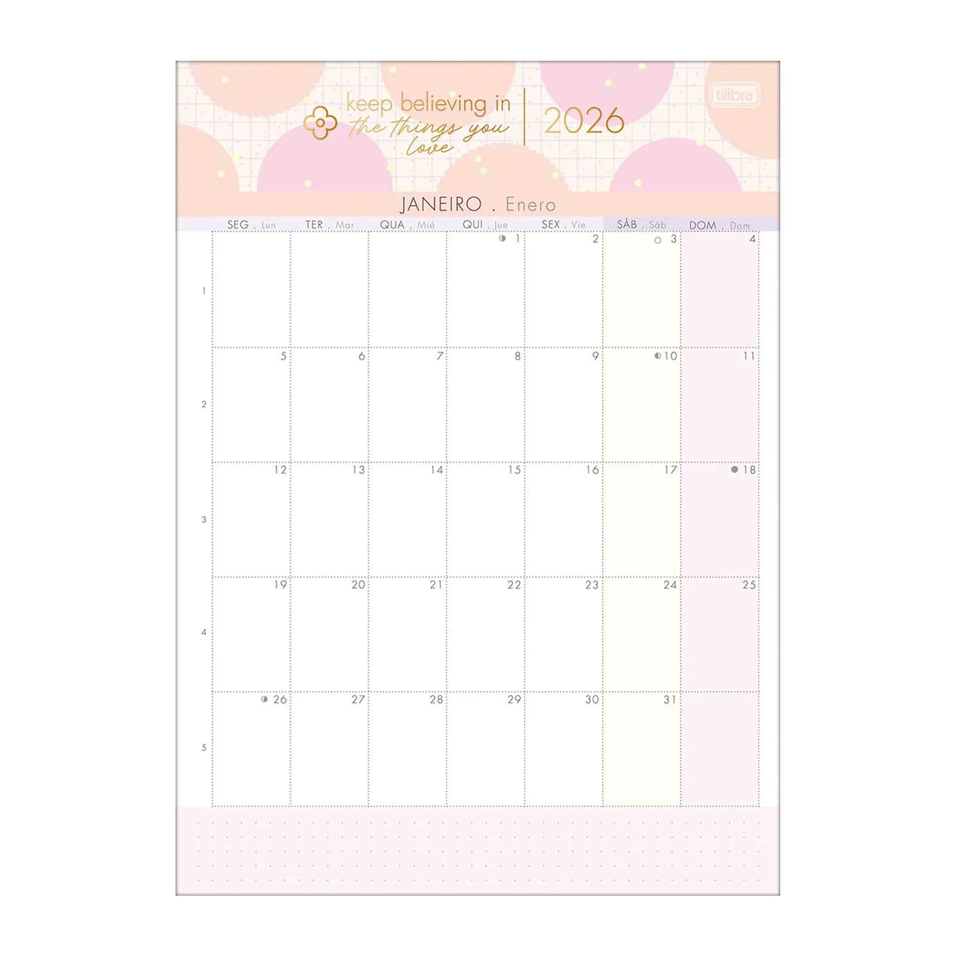 PLANNER CALENDARIO 2026 12 HOJAS A4 MODELO SOHO - TILIBRA 2