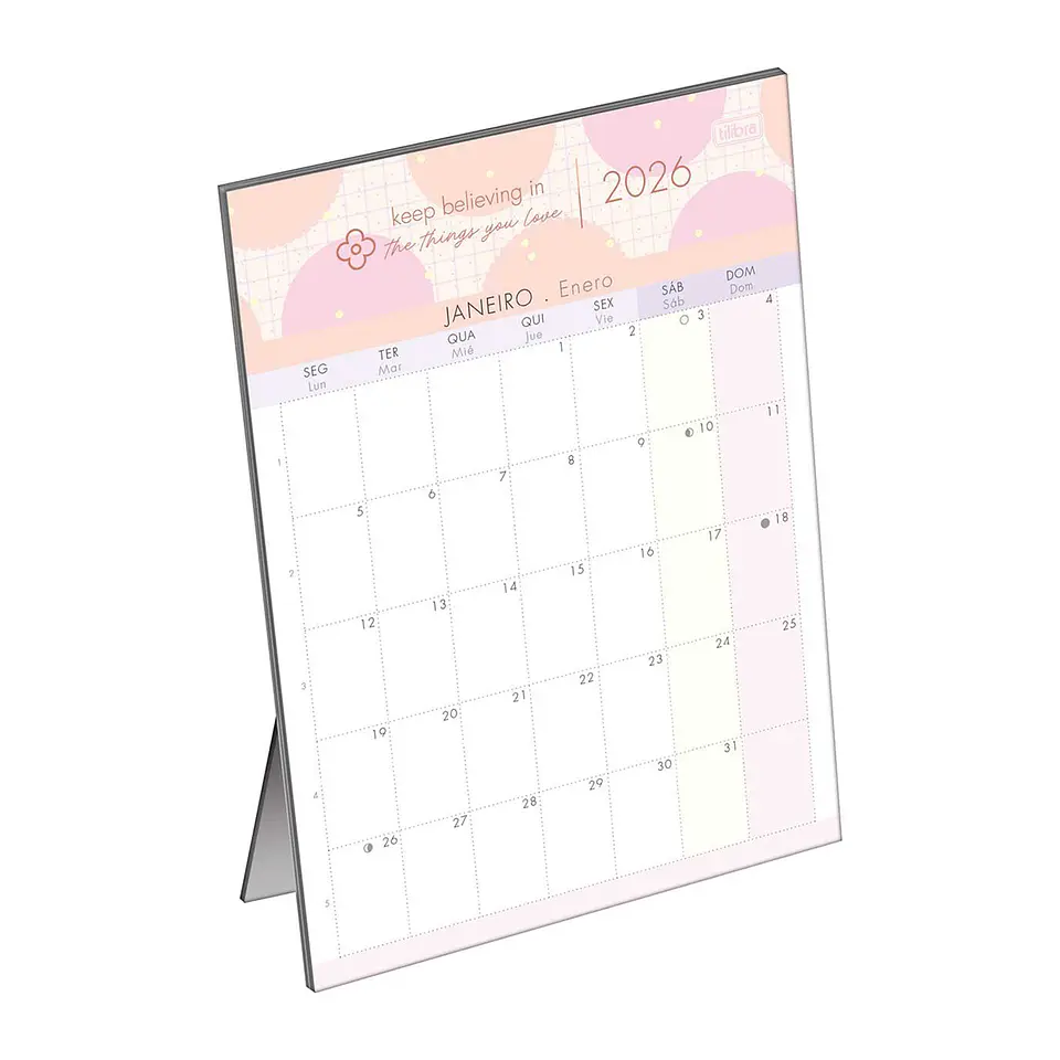 PLANNER CALENDARIO DE ESCRITORIO 2026 MODELO SOHO - TILIBRA 1