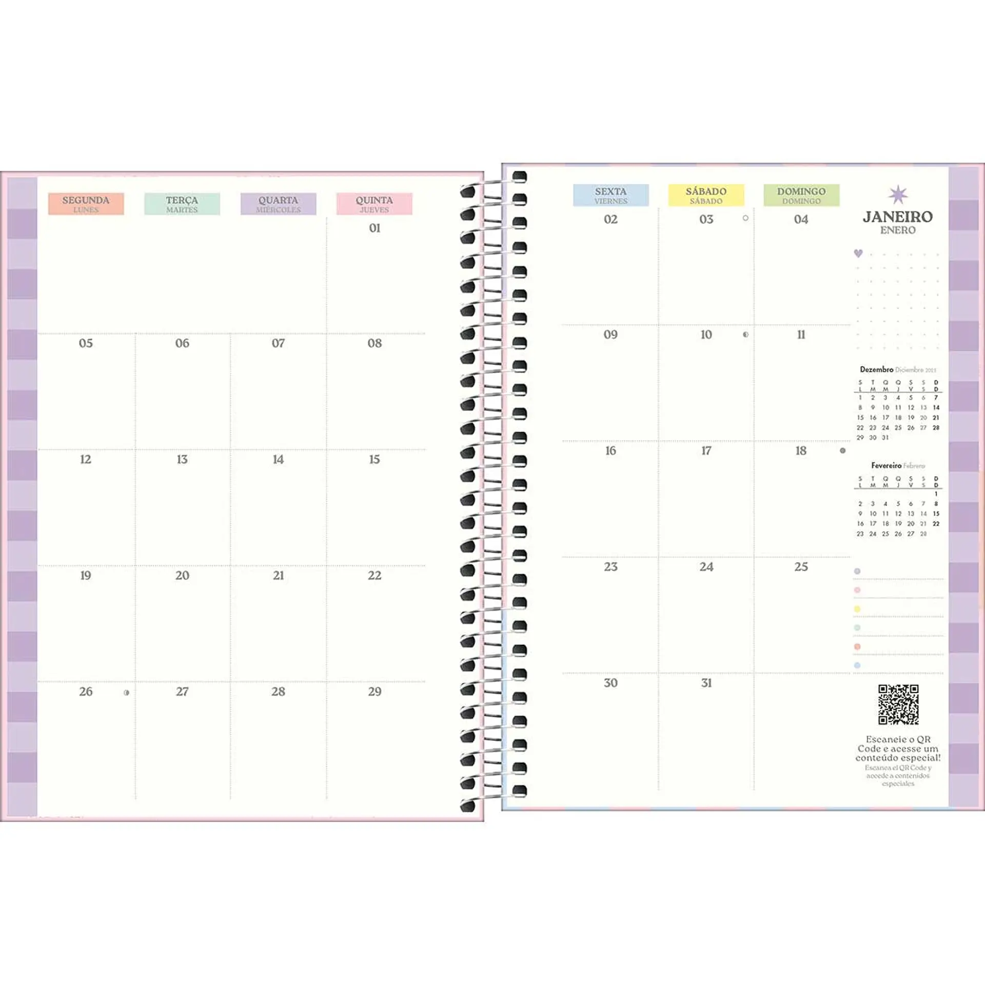 AGENDA / PLANNER 2026 M7 VISTA SEMANAL HAPPY DAMASCO - TILIBRA 8