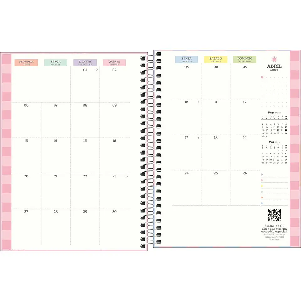 AGENDA / PLANNER 2026 M7 VISTA SEMANAL HAPPY ROSADO - TILIBRA 10