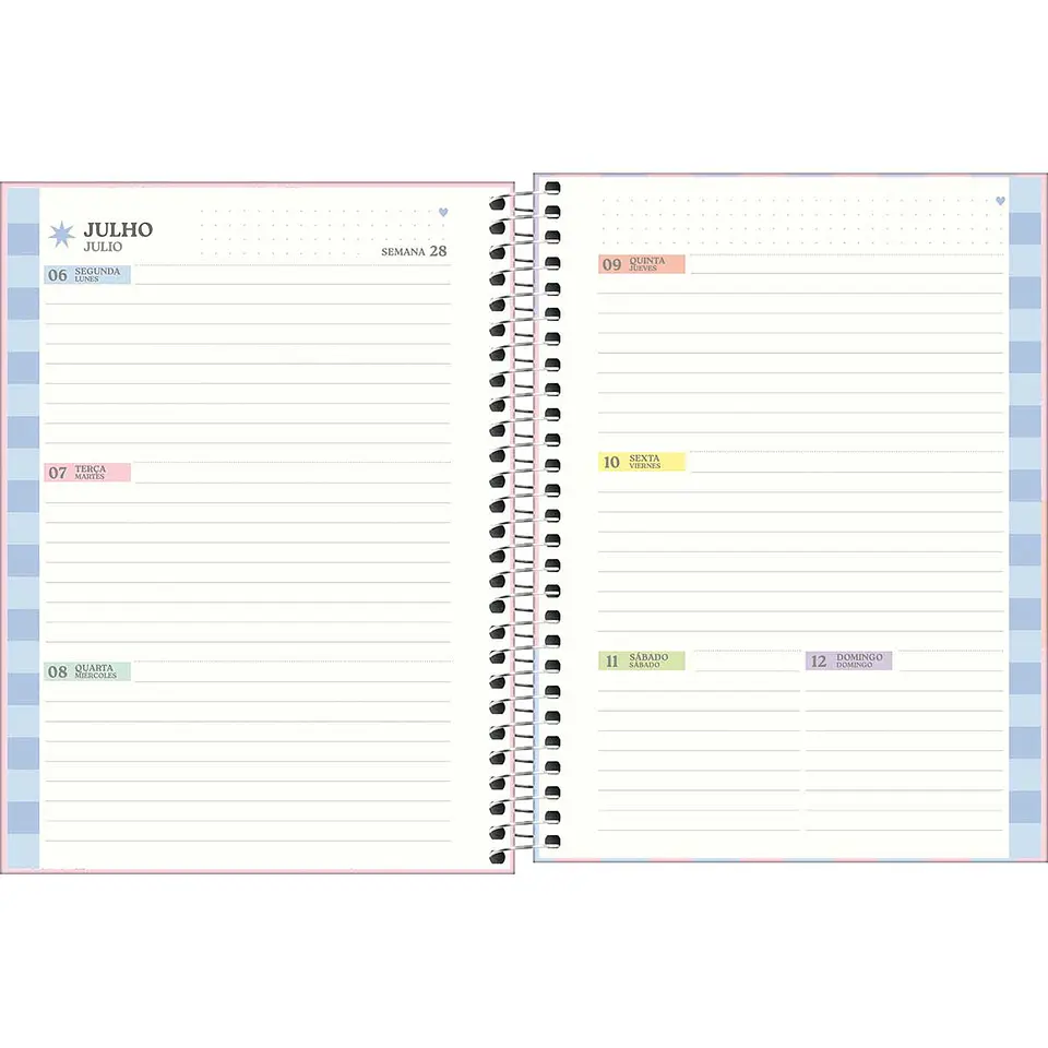 AGENDA / PLANNER 2026 M7 VISTA SEMANAL HAPPY ROSADO - TILIBRA 13