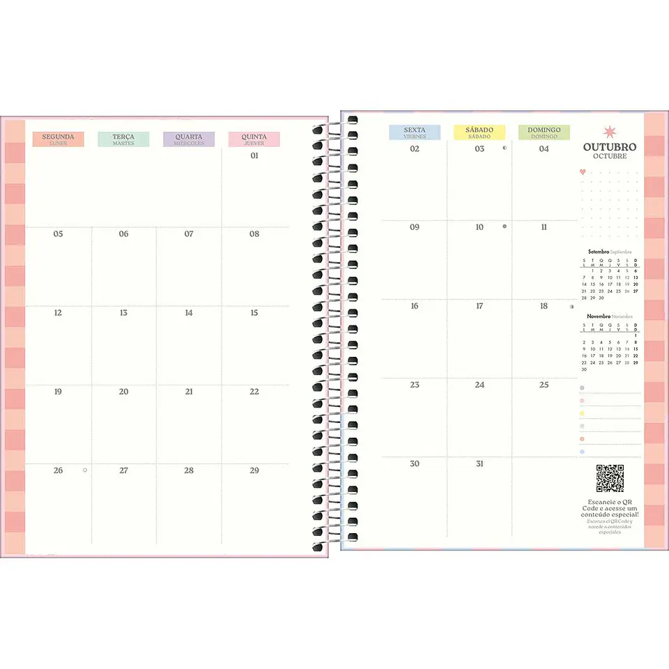 AGENDA / PLANNER 2026 M7 VISTA SEMANAL HAPPY ROSADO - TILIBRA 14