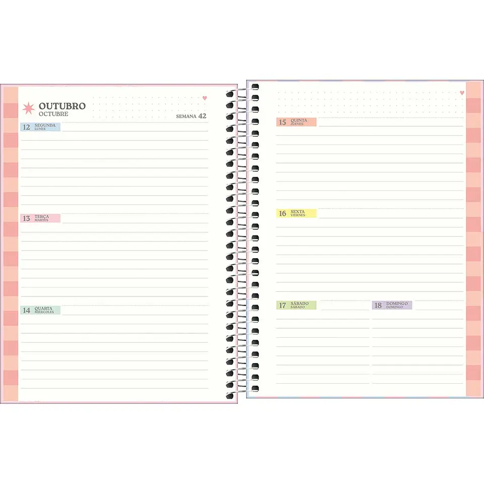 AGENDA / PLANNER 2026 M7 VISTA SEMANAL HAPPY ROSADO - TILIBRA 15