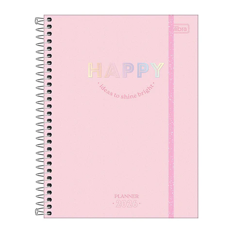 AGENDA / PLANNER 2026 M7 VISTA SEMANAL HAPPY ROSADO - TILIBRA