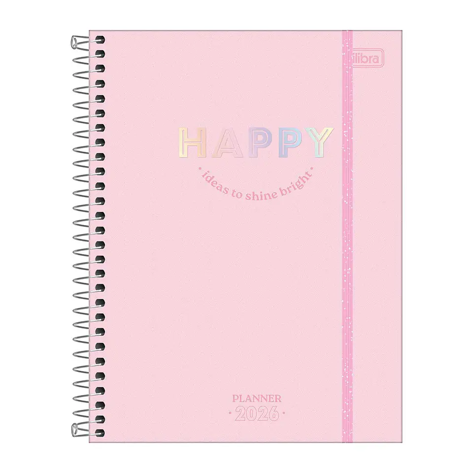 AGENDA / PLANNER 2026 M7 VISTA SEMANAL HAPPY ROSADO - TILIBRA 1