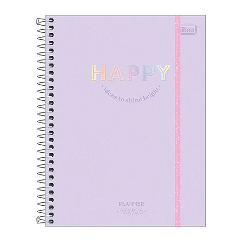 AGENDA / PLANNER 2026 M7 VISTA SEMANAL HAPPY LILA - TILIBRA
