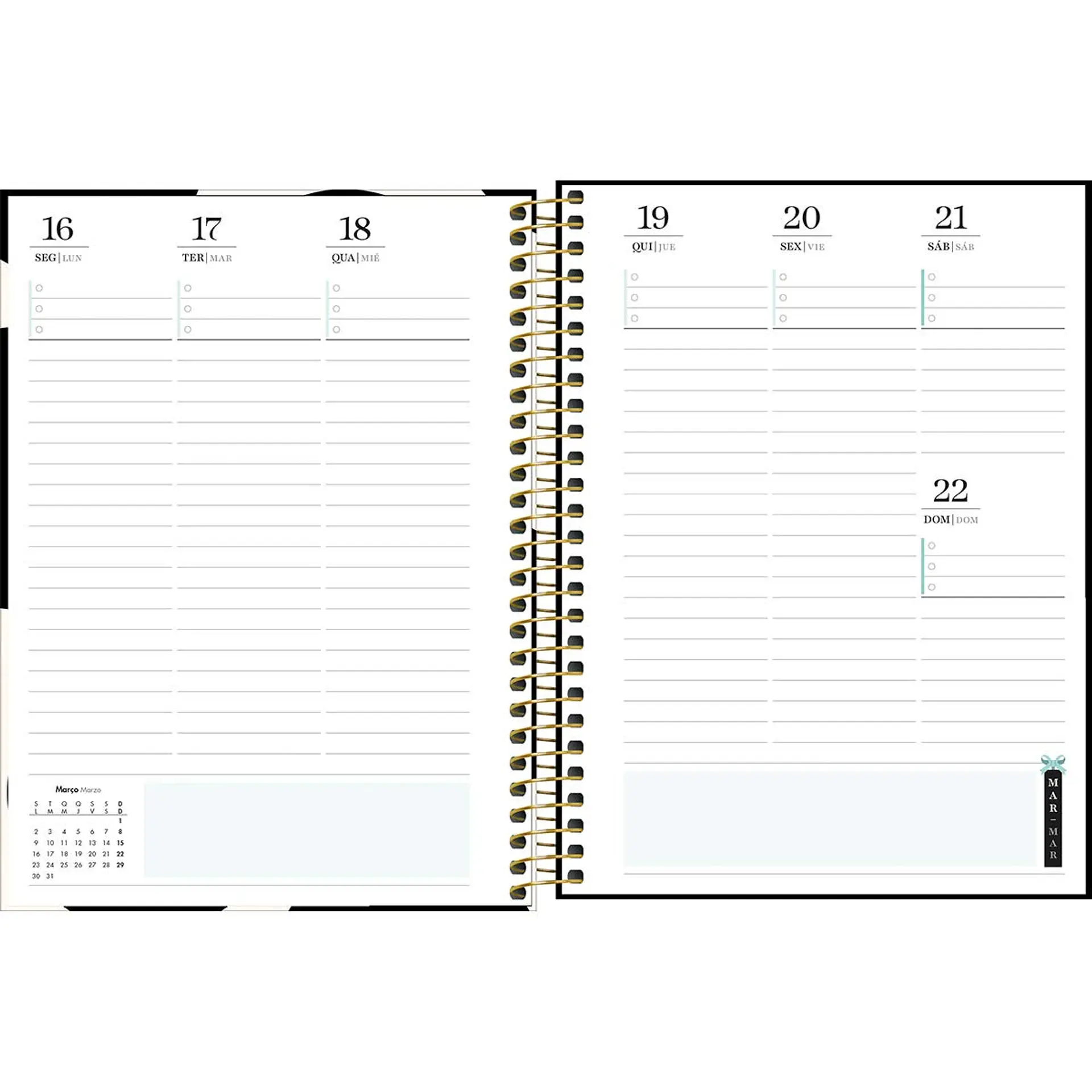 AGENDA / PLANNER 2026 M7 VISTA SEMANAL WEST VILLAGE RAYAS - TILIBRA 12
