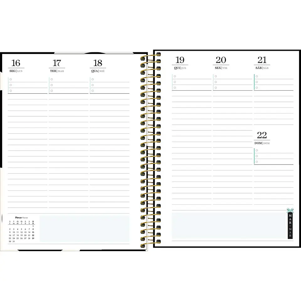 AGENDA / PLANNER 2026 M7 VISTA SEMANAL WEST VILLAGE RAYAS - TILIBRA 12