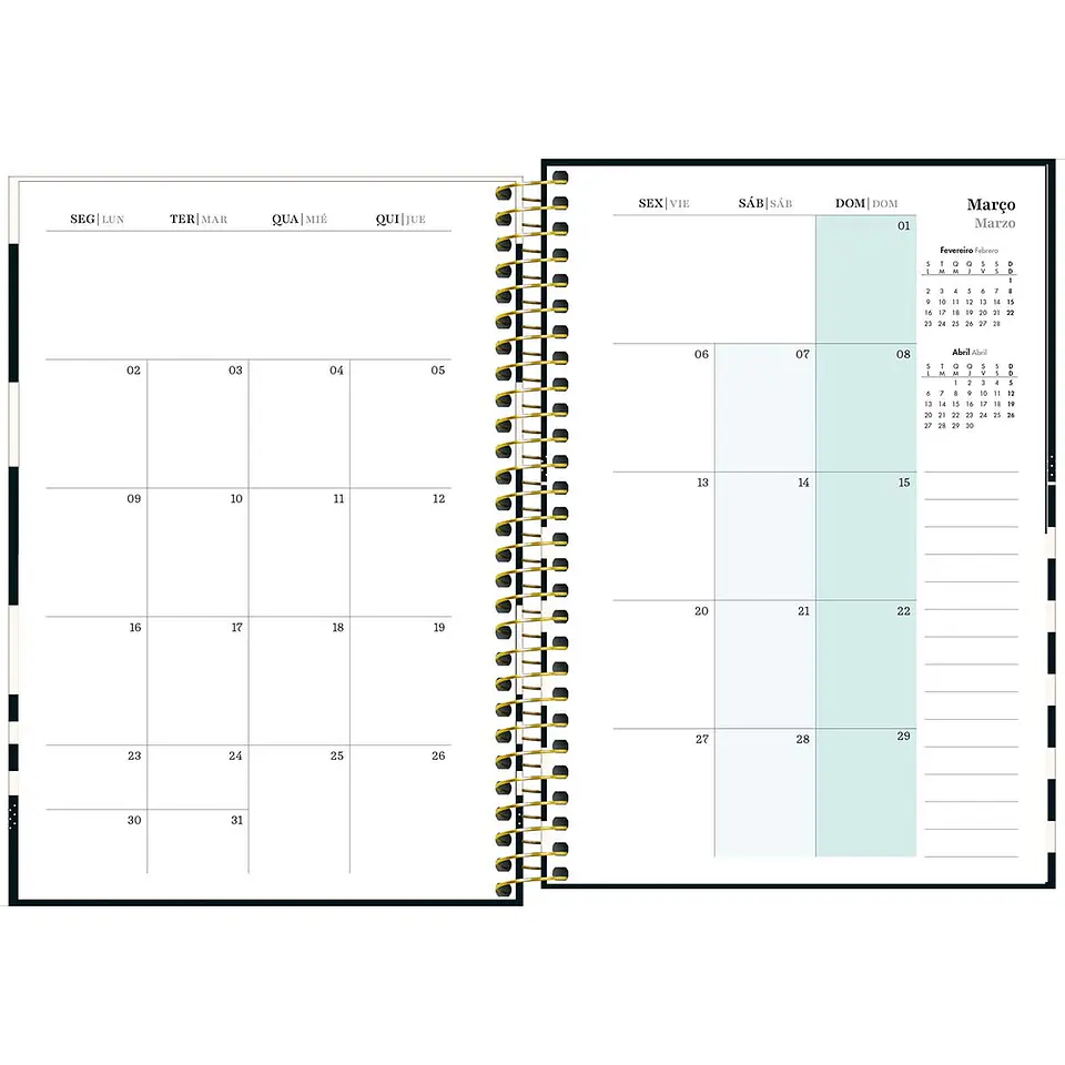 AGENDA / PLANNER 2026 M5 VISTA SEMANAL WEST VILLAGE RAYAS - TILIBRA 8