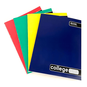 Pack 10x Cuaderno Mediano College 80 Hojas Cuadrado 5mm Color Surtidos