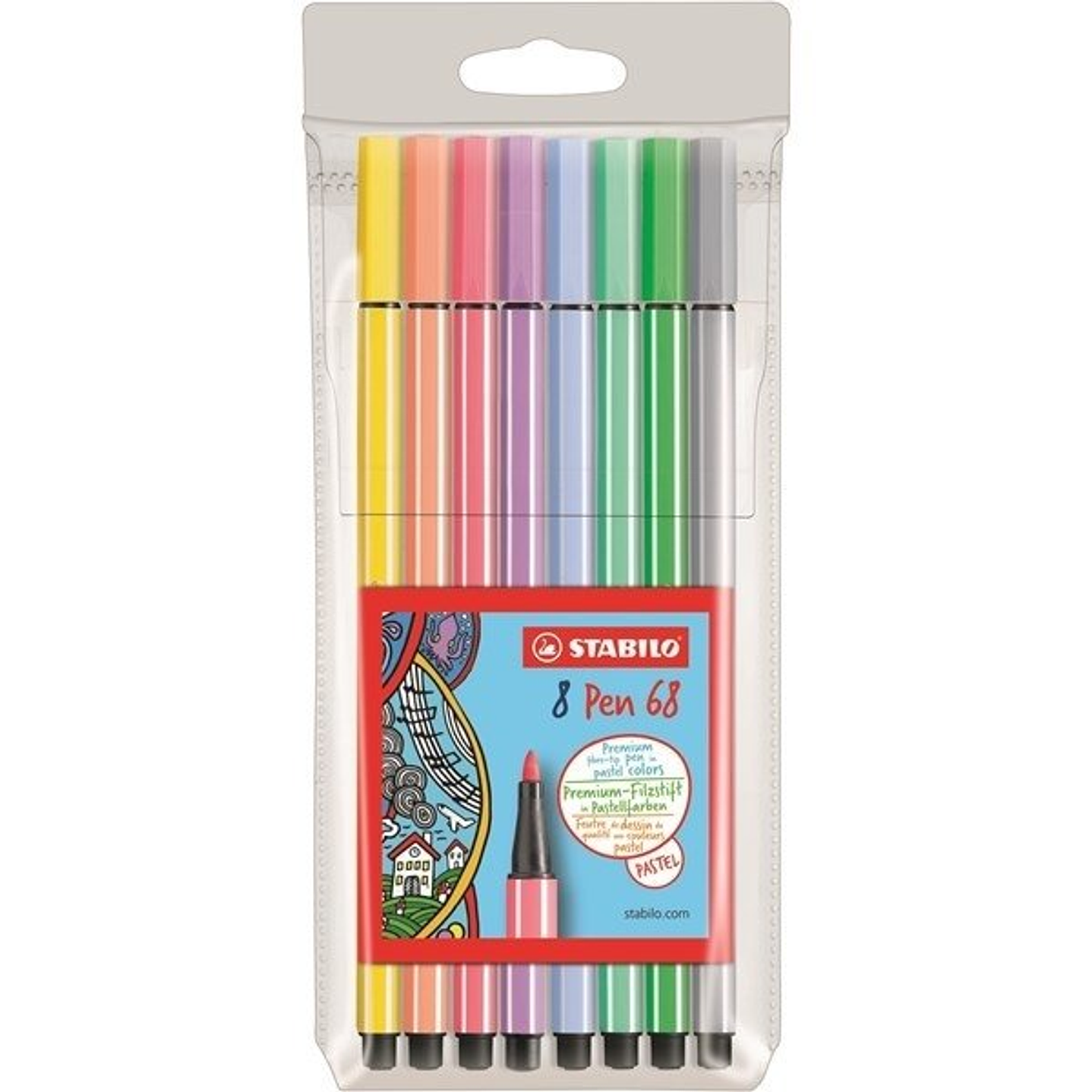 SET STABILO PEN68 PASTEL 8 COLORES 2