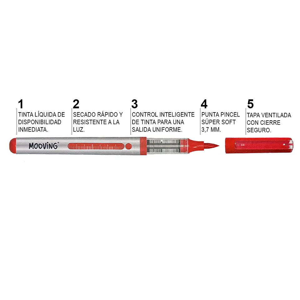 SET 12 MARCADORES PRO ACRYLIC BRUSH PREMIUM - MOOVING  2