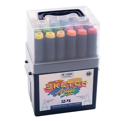 SET DE 24 MARCADORES ARTISTICOS SKETCH PREMIUM - MOOVING