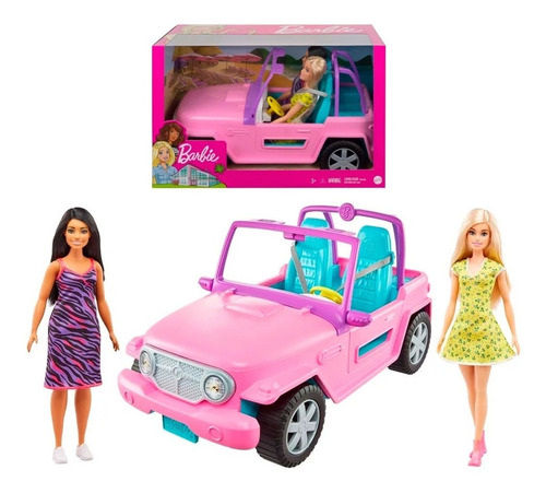 Barbie Jeep Con Barbie Y Su Amiga Mattel Original ISA TOYS CHILE