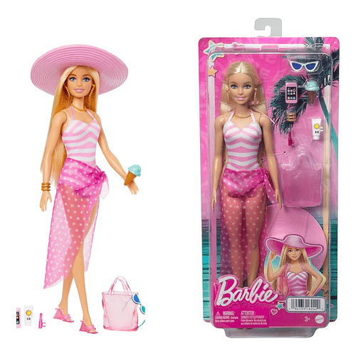 BARBIE LA PELÍCULA MODA DÍA DE PLAYA HPL72 MATTEL