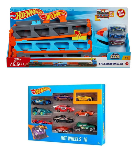 Mega Pack Hot Wheels 13 Autos Transportador Speed Hauler ISA