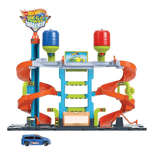 HOT WHEELS CITY AUTOLAVADO MEGA TORRE 