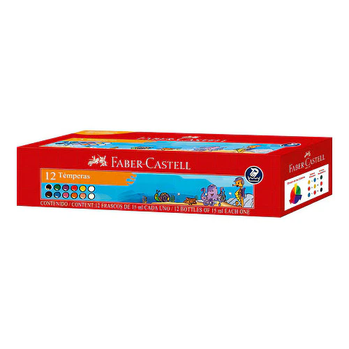 SET 12 TÉMPERAS FABER-CASTELL LAVABLES 15 ML