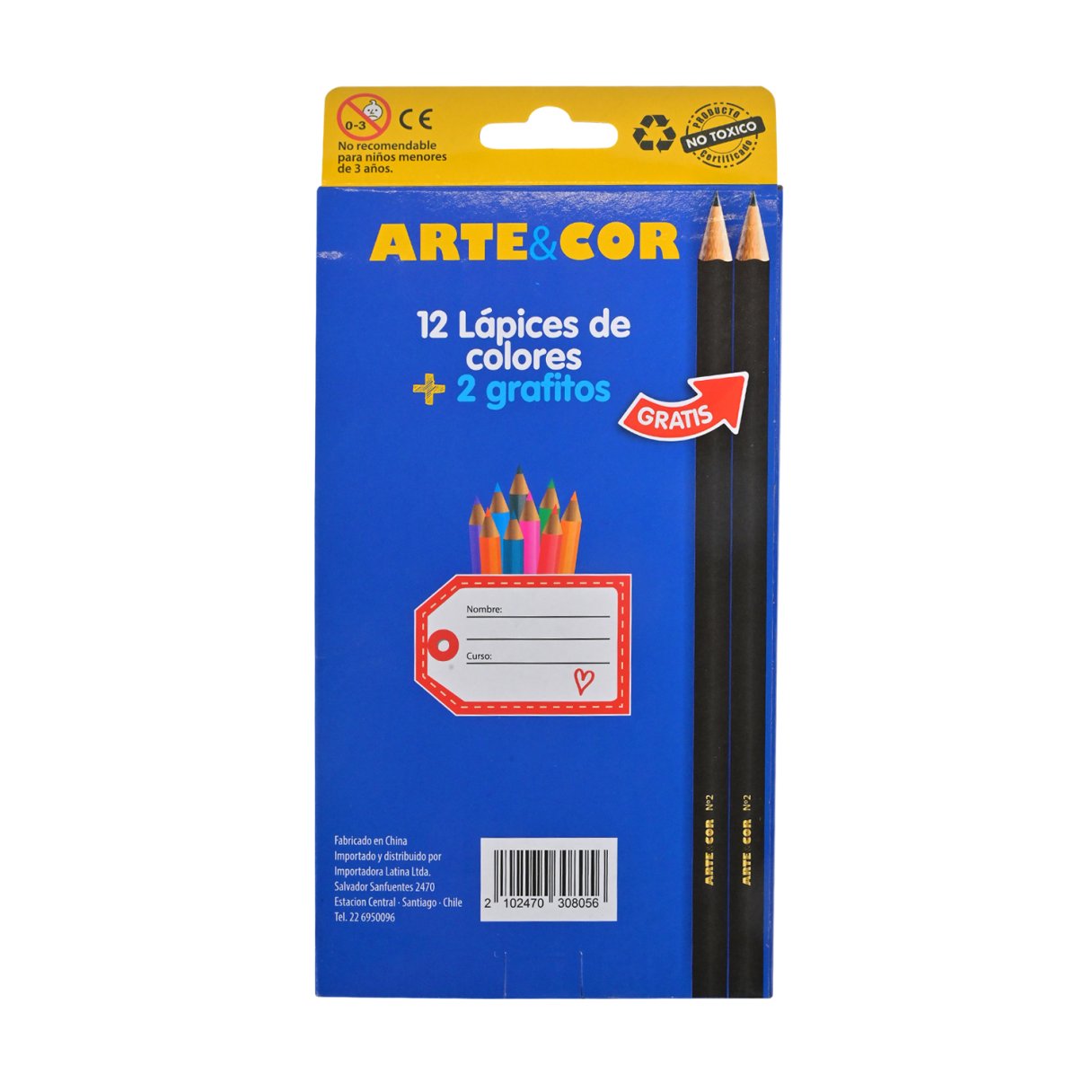 Lápices Colores 12 Col Hexagonales + 2 Grafitos Torre | Cuotas Sin Interés